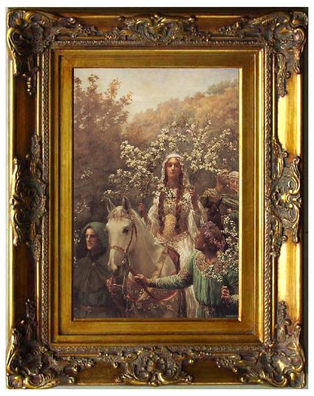 framed  John Collier Queen Guinever-s Maying, Ta056